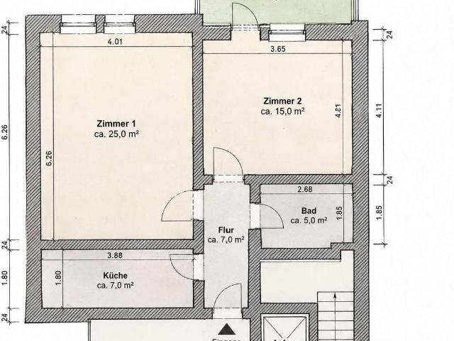2 Zimmer Souterrain Wohnung im CittiWohnpark Luisenstraße