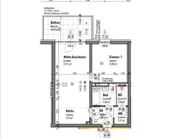 2 Zimmerwohnung im 1.OG mit Balkon