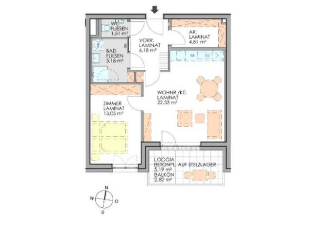 2 Zimmerwohnung in sonniger Südlage Top 27