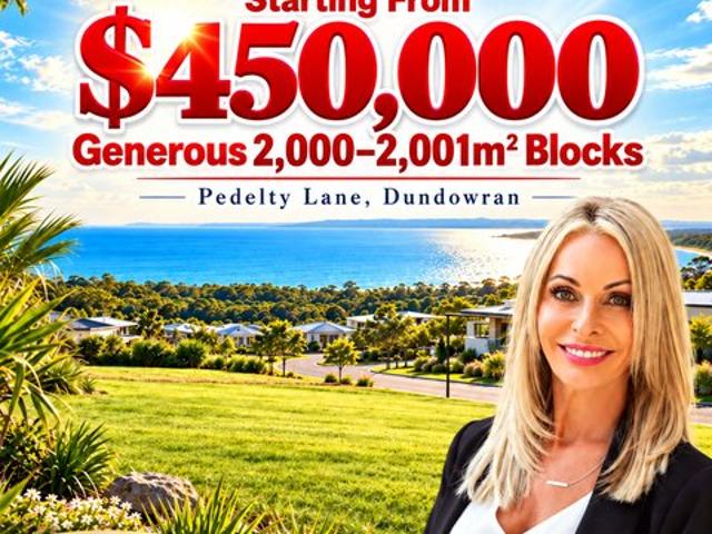 2,000m² homesites minutes from Dundowran Beach, from $450,000