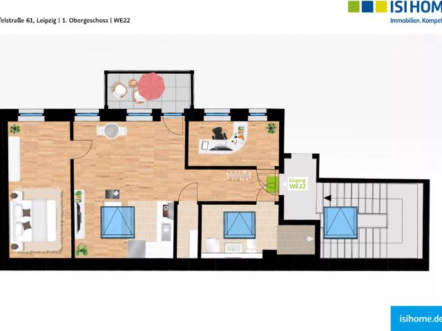 2,5 Raumwohnung in Leipziger Stadtteil Schönefeld Abtnaundorf WE22