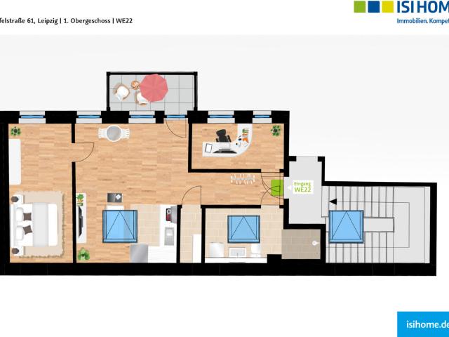 2,5 Raumwohnung in Leipziger Stadtteil Schönefeld Abtnaundorf WE22