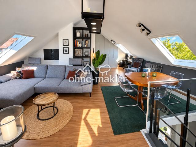 2,5 Zimmer Maisonette mit Atelier, Dachterrasse & Stellplatz & provisionsfrei