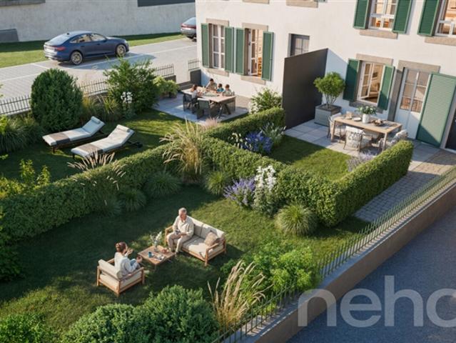 2,5 Zimmer Doppelhaus mit Garten, zusätzliches Büro + groß verfügbar