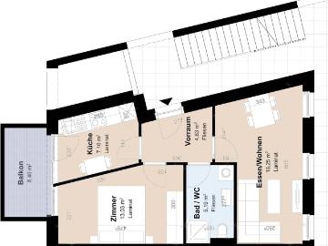 2,5 Zimmer geförderte Neubauwohnung mit Balkon