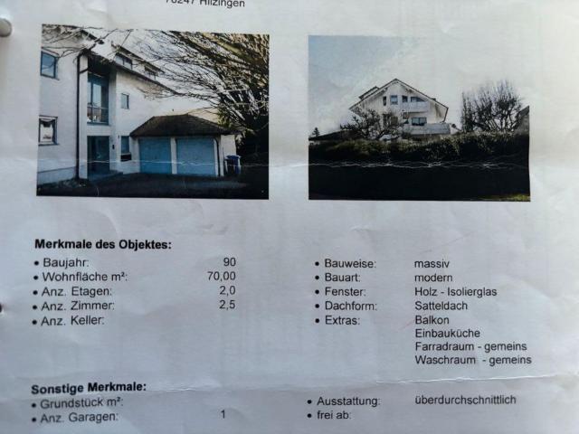 2,5 Zimmer in Riedheim mit Garage