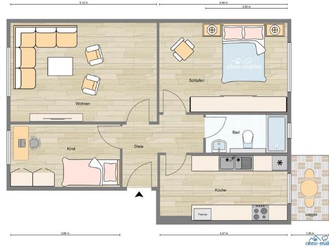 2,5 Zimmer Wohnung, Erstbezug nach Sanierung, Top Lage