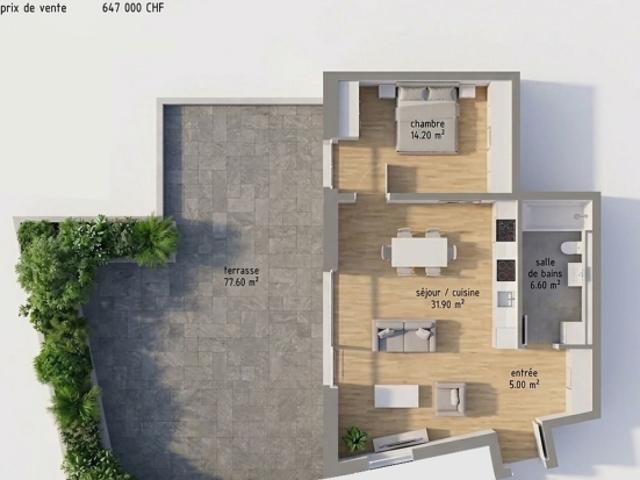 2,5 Zimmer Wohnung mit großer Terrasse