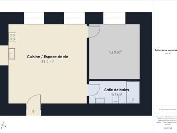 2.5 Zimmer, 50 m², EG