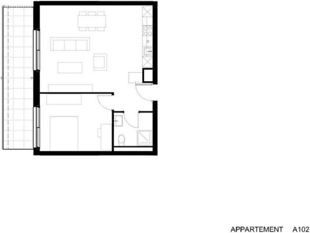2.5 Zimmer, 53 m², 1. Stock