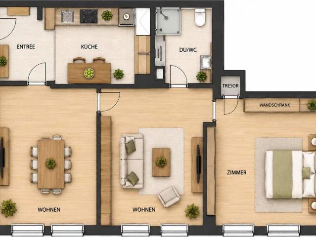 2.5 Zimmer, 60 m², EG