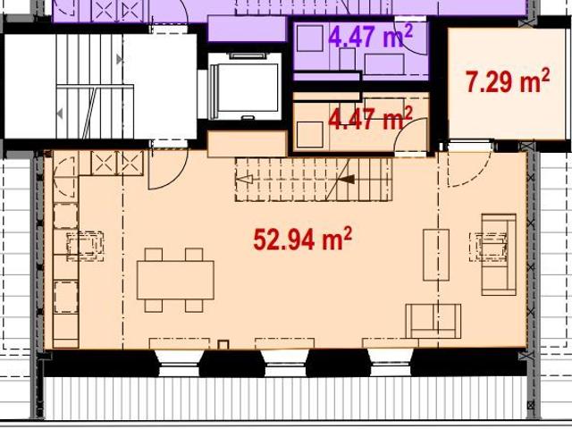 2.5 Zimmer, 95 m², 2. Stock