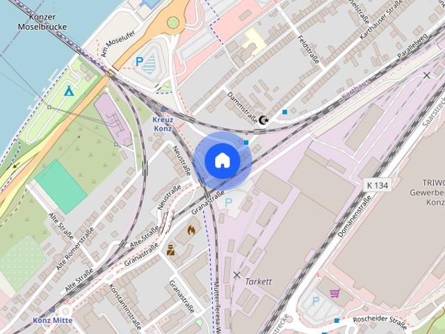 2Zimmer Wohnung mit Küche, Terrasse, 2 Bädern in beliebter Wohnlage nahe Schwimmbad/Schulzentrum Konz, frei ab sofort