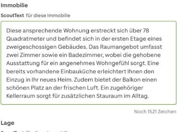 2ZimmerOffener Ess und Wohnbereich Einbauküche Badewanne+Dusch