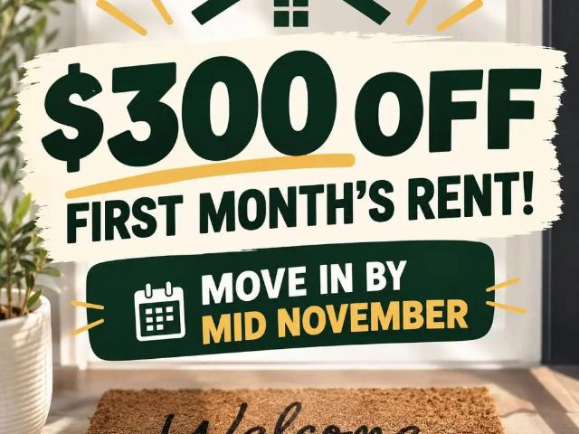 $300 off first month's rent in Peaceful 3 Bedroom Home with Beautiful Views — 3 Bedrooms Townhouse