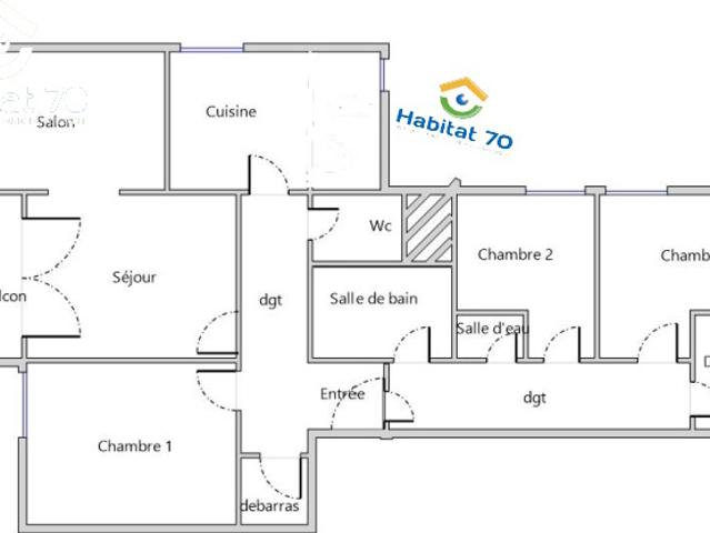 30 mn de BELFORT, Grand appt lumineux avec balcon * 3 chambres * REFAIT A NEUF