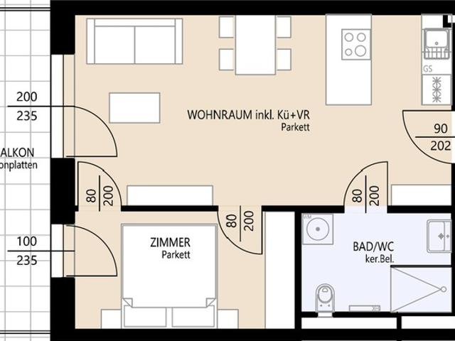 3100 St. Pölten BALKONTRAUM | HELLE 2 ZIMMER | HOCHWERTIGE AUSSTATTUNG | TOPLAGE