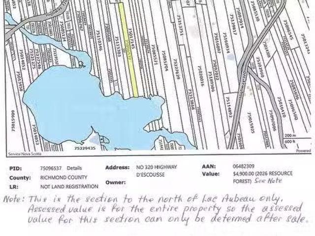 320 Highway, D'Escousse, NS, B0E 1K0 vacant land for sale L.