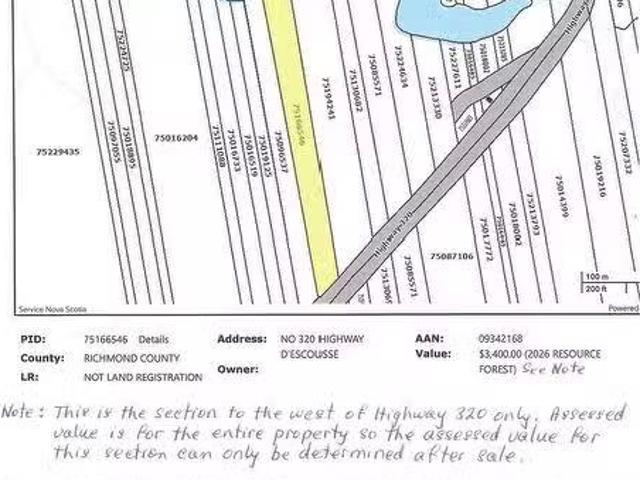 320 Highway, D'Escousse, NS, B0E 1K0 vacant land for sale L.