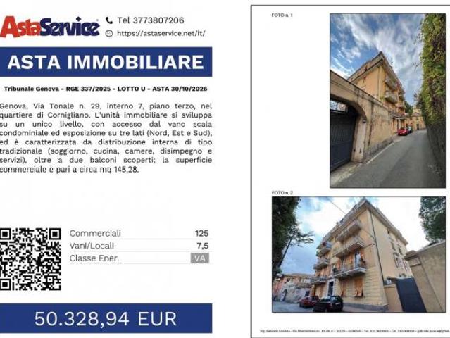337/2025 U GE Tribunale Genova RGE 337/2025 LOTTO U ASTA 30/10/2026