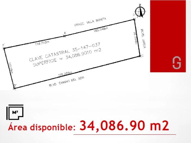 34,086.90 M2 TERRENO COMERCIAL EN VENTA FRACC VILLA BONITA