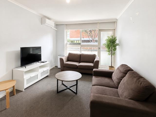 3 BEDROOM FULLY FURNISHED UNIT WITH AIRCON  BALCONY AND PARKING IN CAULFIELD. WITH TRAM AT DOORSTEP