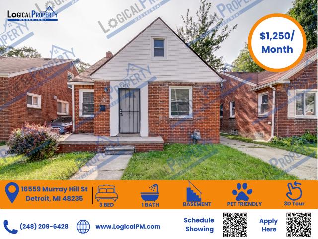 3 Bedroom Home for Rent at 16559 Murray Hill St, Detroit, MI 48235 Cerveny