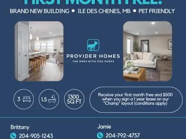 3 Bedroom Townhouse Ile Des Chenes MB 104863648