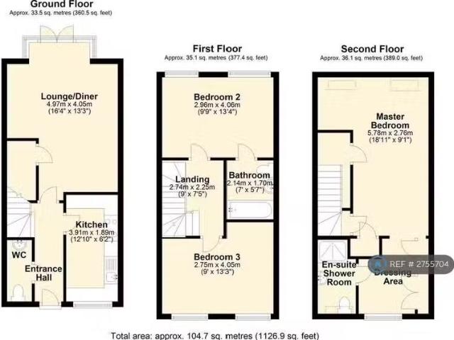 3 bedroom terraced house for rent in Laurence Rise, Dartford.