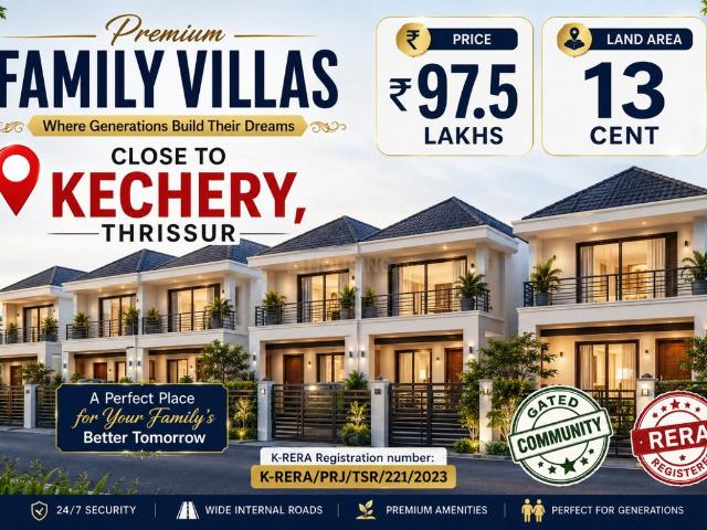 3 BHK Villa in Poothole for resale Thrissur. The reference number is 20488970