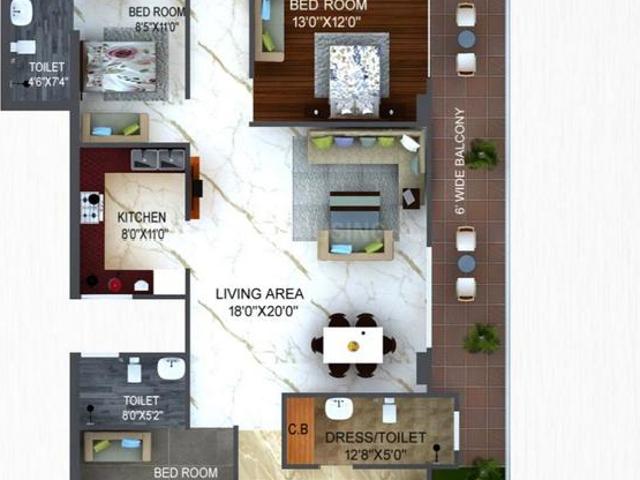3 BHK Apartment in Canal Road for resale Dehradun. The reference number is 19482087