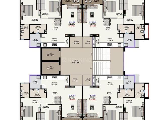 3 BHK Apartment in Chandkheda for resale Ahmedabad. The reference number is 19680331