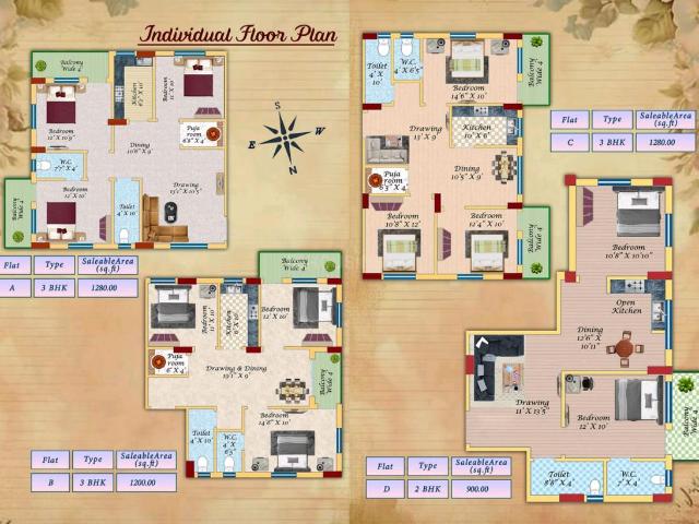 3 BHK Apartment in Andal for resale Durgapur. The reference number is 21163412