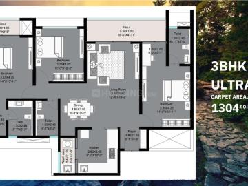 3 BHK Apartment in Bhugaon for resale Pune. The reference number is 19554163