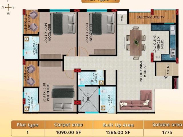 3 BHK Apartment in BJB Nagar for resale Bhubaneswar. The reference number is 20533472
