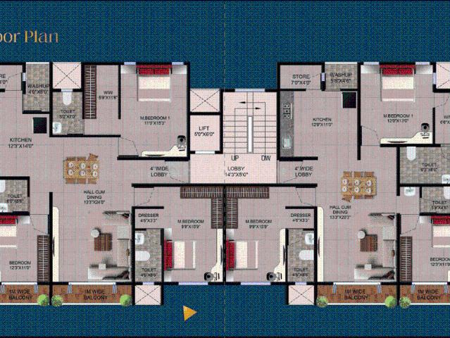 3 BHK Apartment in Govind Nagar for resale Nashik. The reference number is 20038985