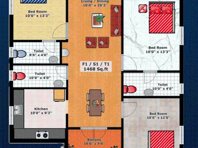 3 BHK Apartment in Kodambakkam for resale Chennai. The reference number is 19041170