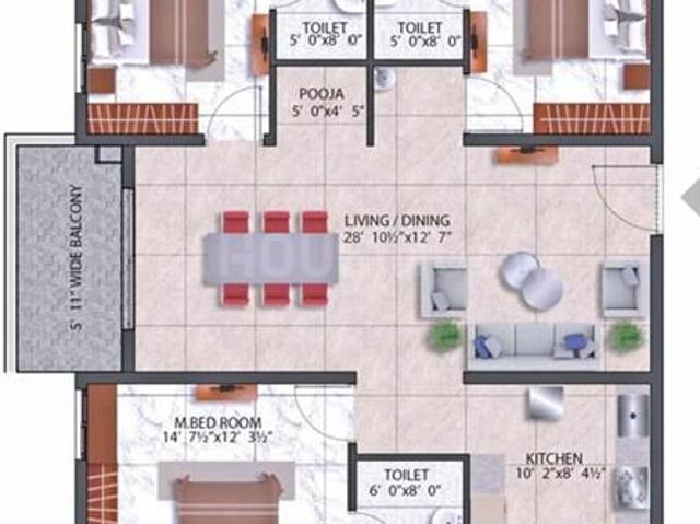 3 BHK Apartment in Kokapet for resale Hyderabad. The reference number is 20554245