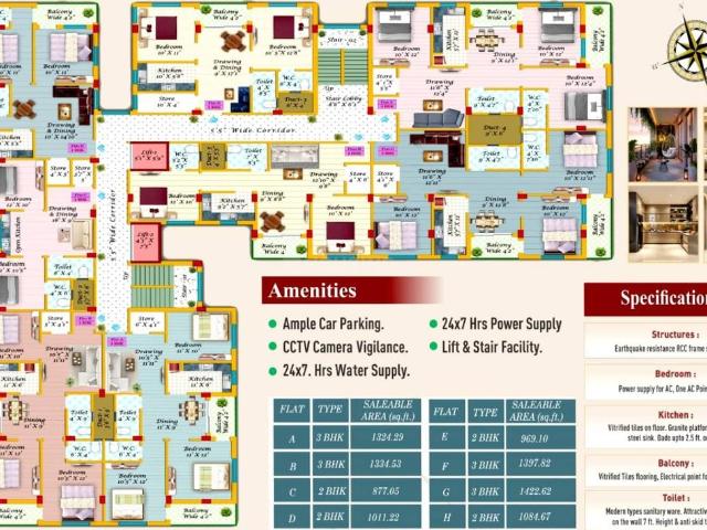 3 BHK Apartment in Kaliganj for resale Durgapur. The reference number is 21057321