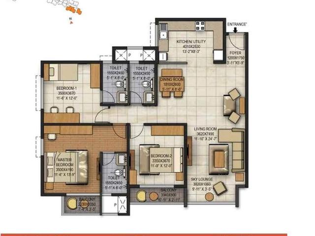 3 BHK Apartment in Kambipura for resale Bengaluru. The reference number is 19297997