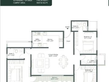 3 BHK Apartment in Hoodi for resale Bengaluru. The reference number is 18474274