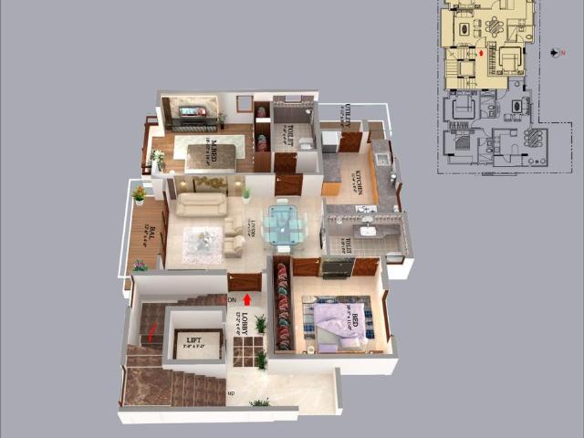 3 BHK Apartment in Halasuru for resale Bengaluru. The reference number is 20844185