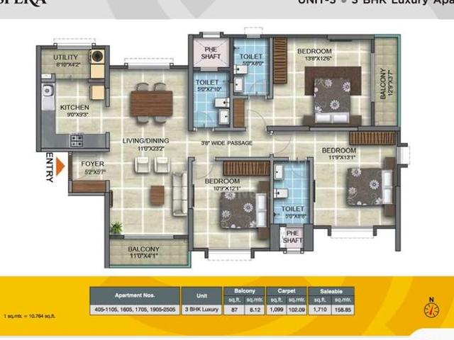 3 BHK Apartment in HBR Layout for resale Bengaluru. The reference number is 21208391