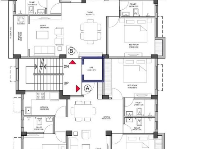 3 BHK Apartment in Jodhpur Park for resale Kolkata. The reference number is 21125987