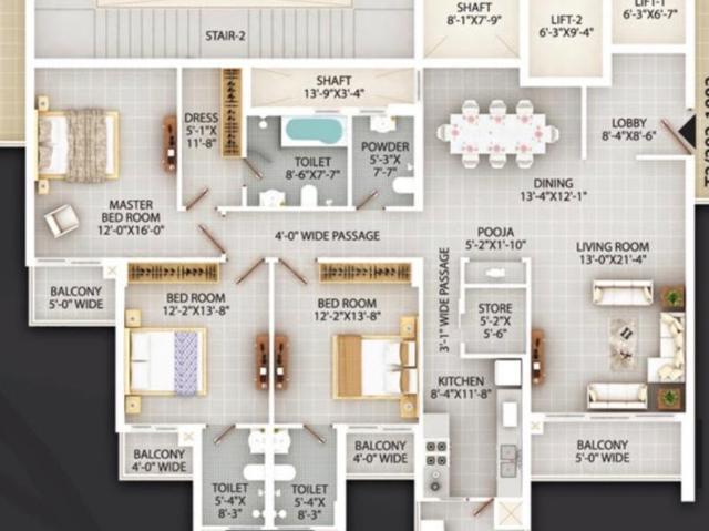 3 BHK Apartment in Jivan Vihar for rent Raipur. The reference number is 21138963