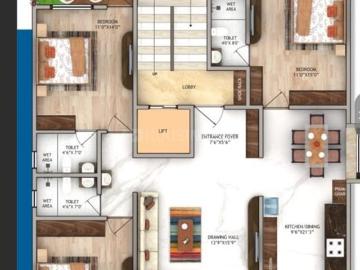 3 BHK Apartment in Laxminagar for resale Nagpur. The reference number is 15620692