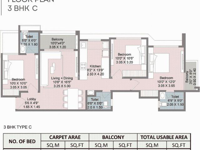 3 BHK Apartment in Moshi for resale Pune. The reference number is 17284019