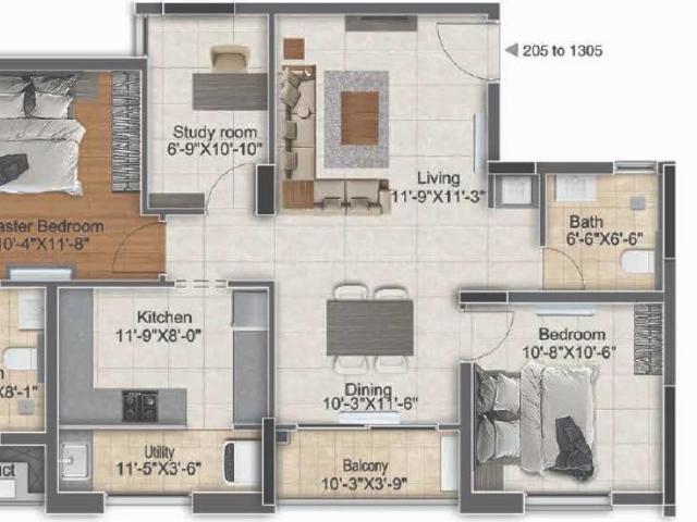 3 BHK Apartment in Madhavaram for resale Chennai. The reference number is 16966302