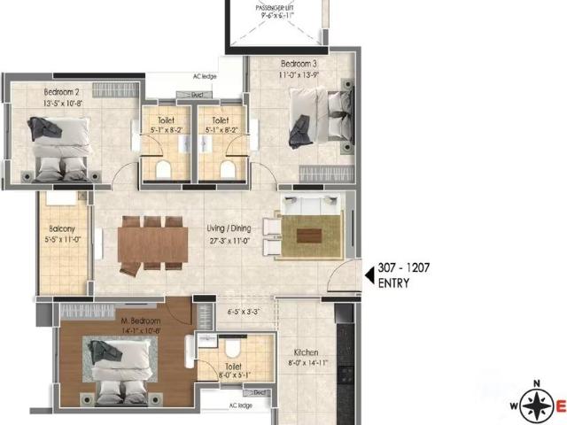 3 BHK Apartment in Madhavaram for resale Chennai. The reference number is 16845686