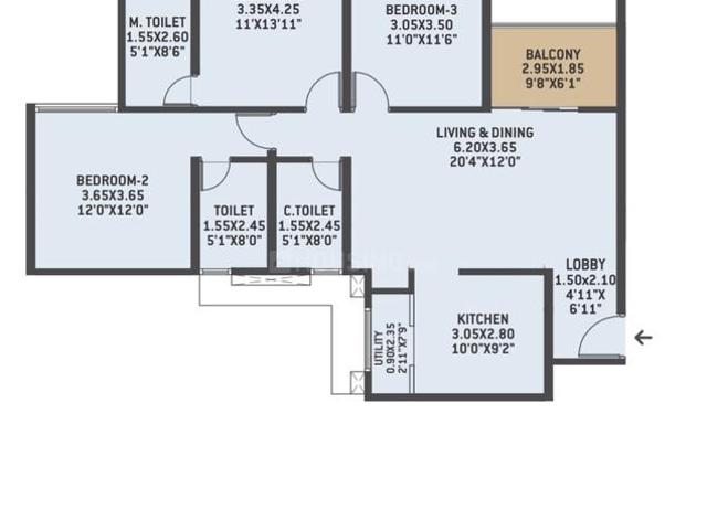 3 BHK Apartment in Manjari Khurd for resale Pune. The reference number is 15642440